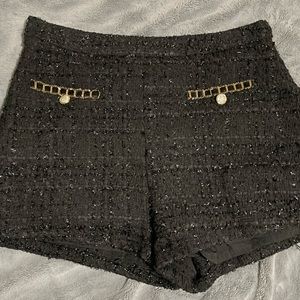 SHEIN Tall Button Detail Shorts BLACK